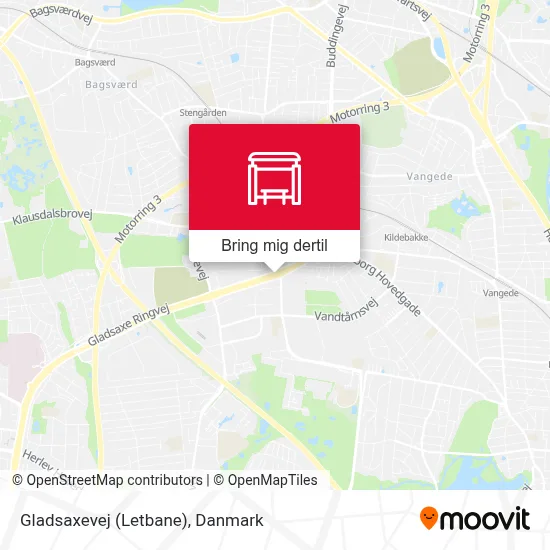 Gladsaxevej (Letbane) kort