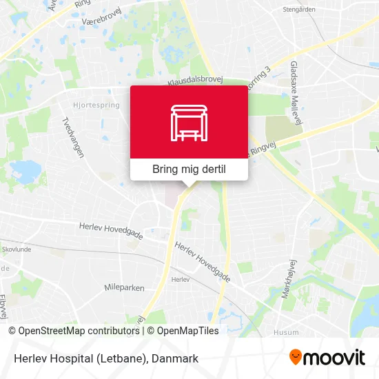 Herlev Hospital (Letbane) kort