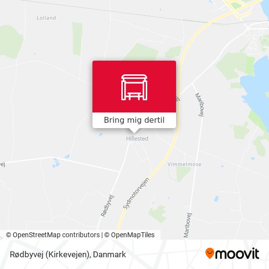 Rødbyvej (Kirkevejen) kort