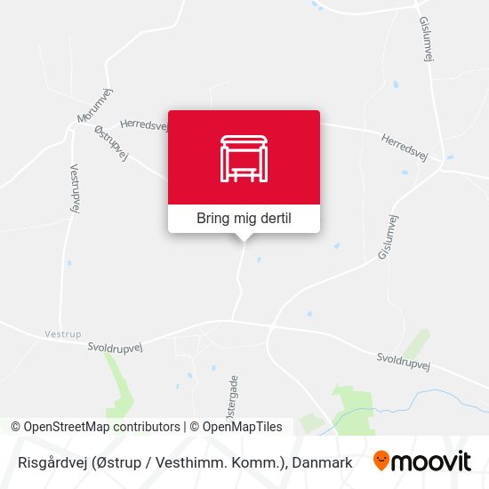 Risgårdvej (Østrup / Vesthimm. Komm.) kort