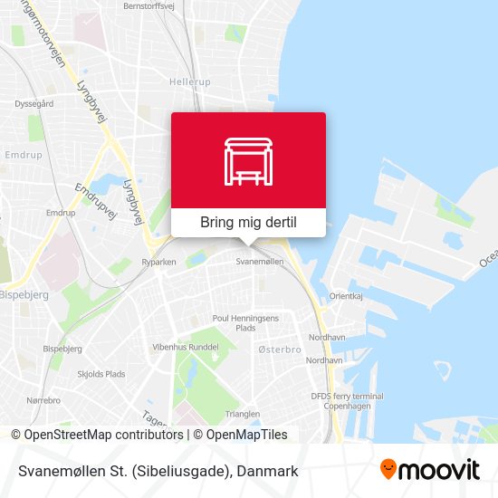 Svanemøllen St. (Sibeliusgade) kort