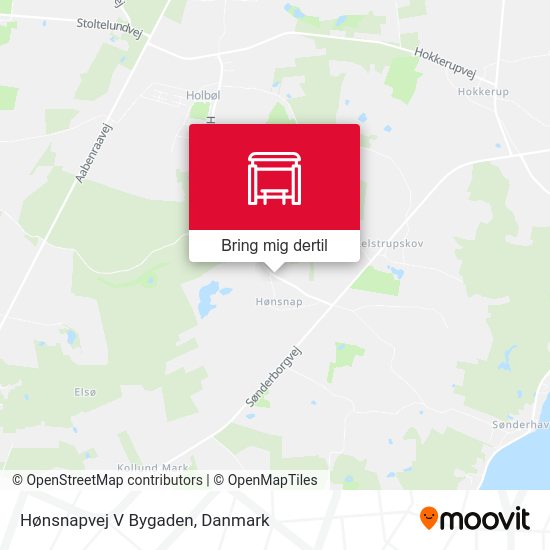 Hønsnapvej V Bygaden kort