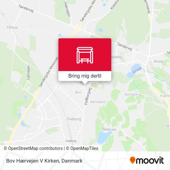 Bov Hærvejen V Kirken kort