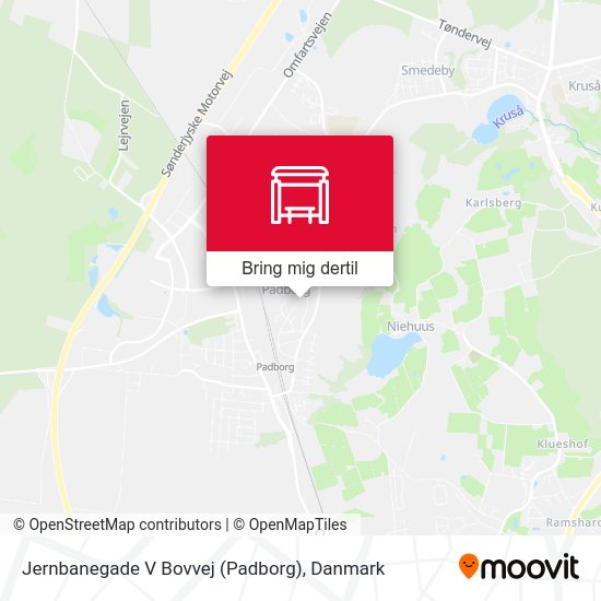Jernbanegade V Bovvej (Padborg) kort