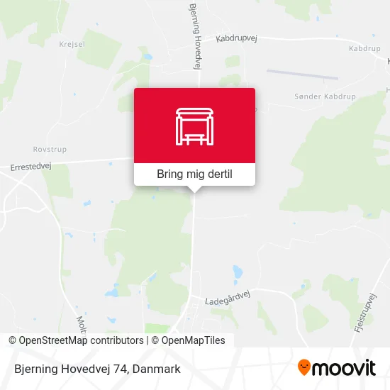 Bjerning Hovedvej 74 kort