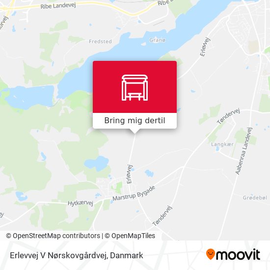 Erlevvej V Nørskovgårdvej kort
