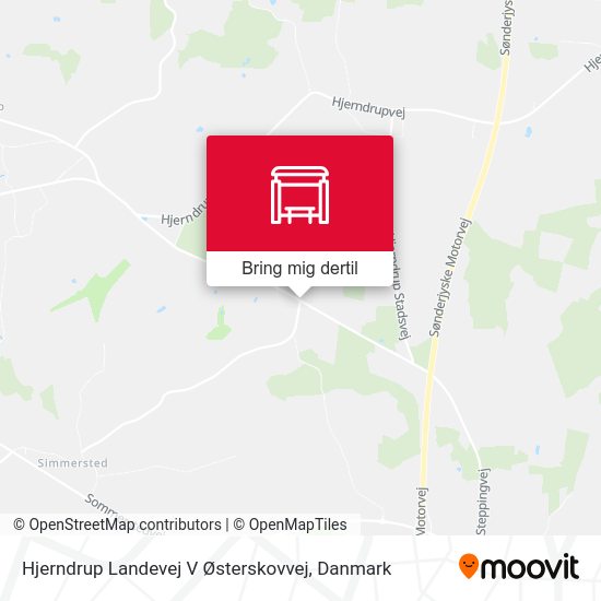 Hjerndrup Landevej V Østerskovvej kort