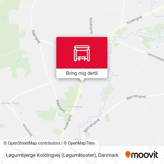 Løgumbjerge Koldingvej (Løgumkloster) kort