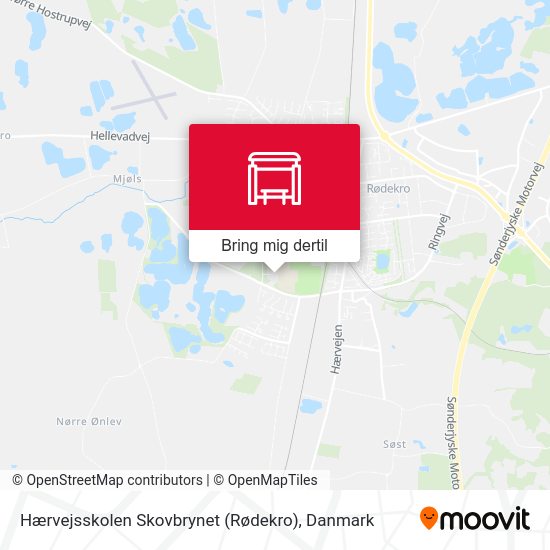 Hærvejsskolen Skovbrynet (Rødekro) kort