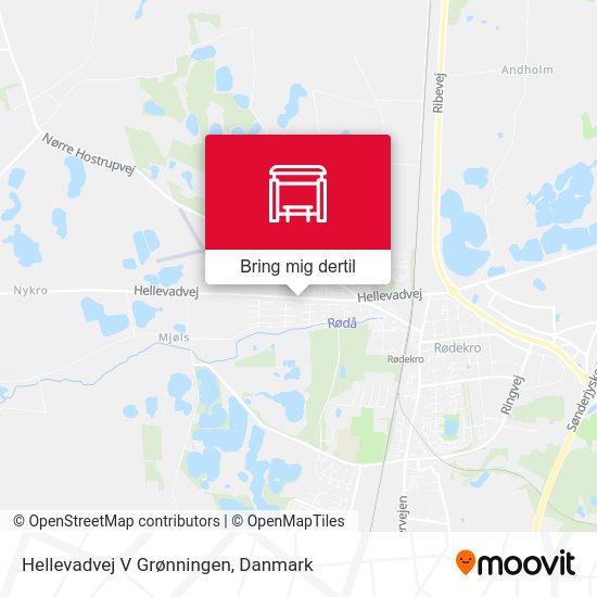 Hellevadvej V Grønningen kort