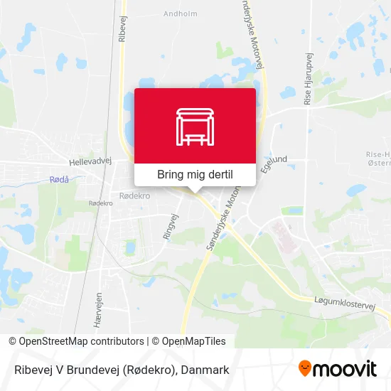 Ribevej V Brundevej (Rødekro) kort