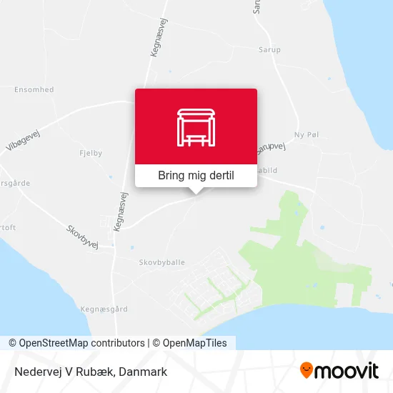 Nedervej V Rubæk kort
