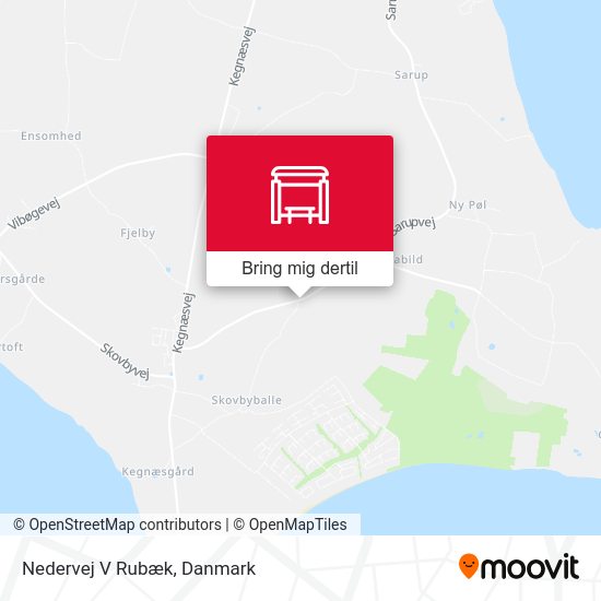Nedervej V Rubæk kort