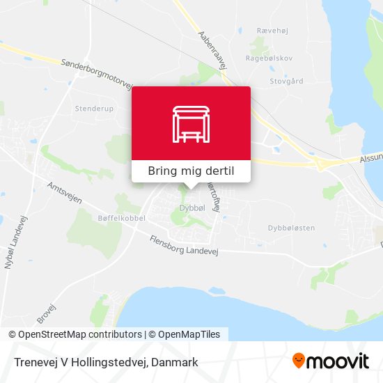 Trenevej V Hollingstedvej kort