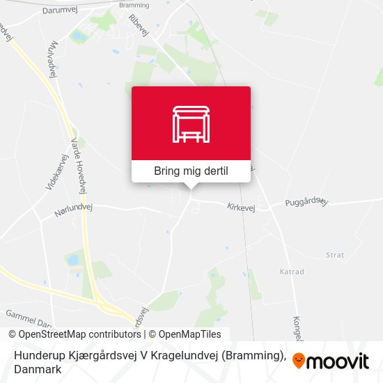 Hunderup Kjærgårdsvej V Kragelundvej (Bramming) kort
