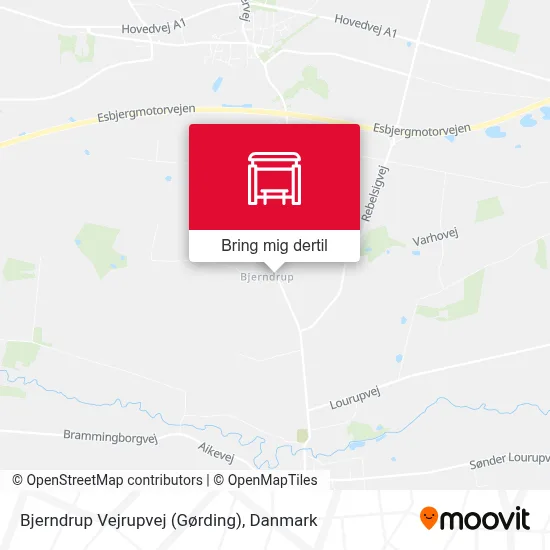 Bjerndrup Vejrupvej (Gørding) kort