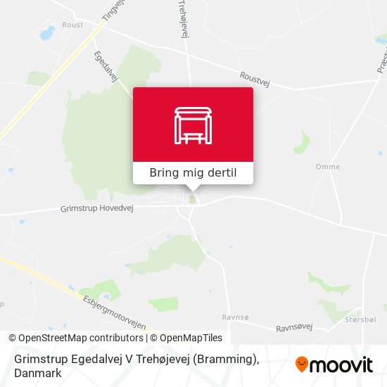 Grimstrup Egedalvej V Trehøjevej (Bramming) kort