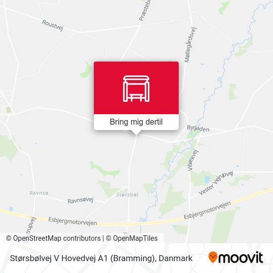 Størsbølvej V Hovedvej A1 (Bramming) kort