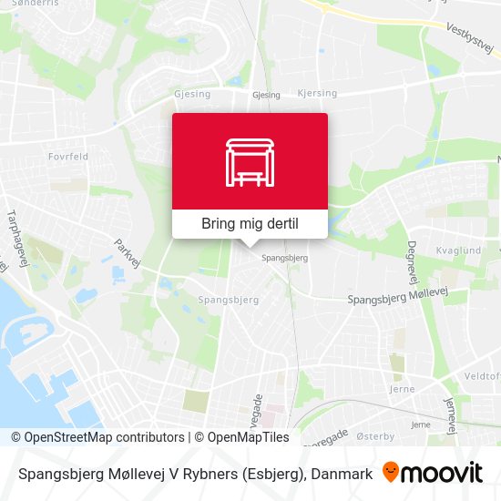 Spangsbjerg Møllevej V Rybners (Esbjerg) kort