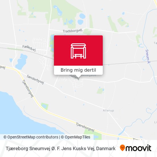 Tjæreborg Sneumvej Ø. F. Jens Kusks Vej kort