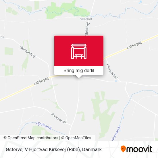 Østervej V Hjortvad Kirkevej (Ribe) kort