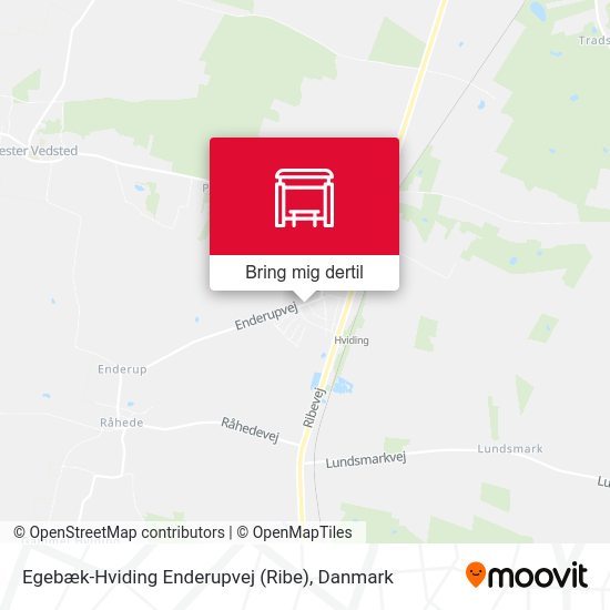 Egebæk-Hviding Enderupvej (Ribe) kort