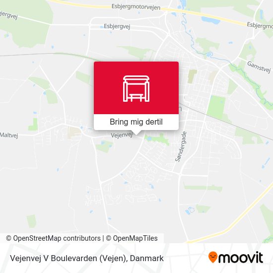 Vejenvej V Boulevarden kort