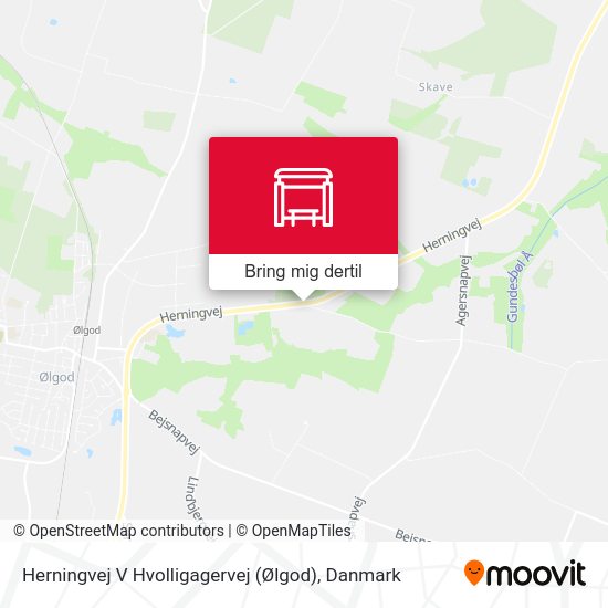 Herningvej V Hvolligagervej (Ølgod) kort