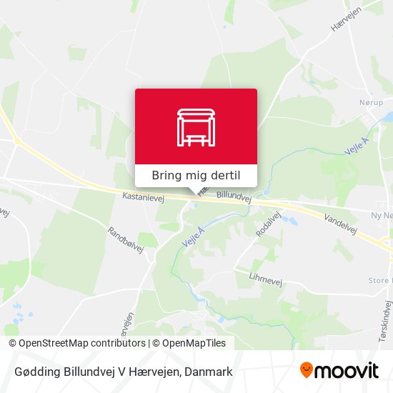 Gødding Billundvej V Hærvejen kort