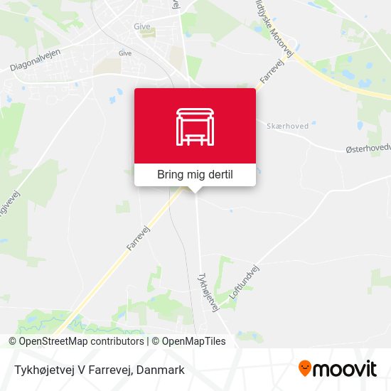 Tykhøjetvej V Farrevej kort