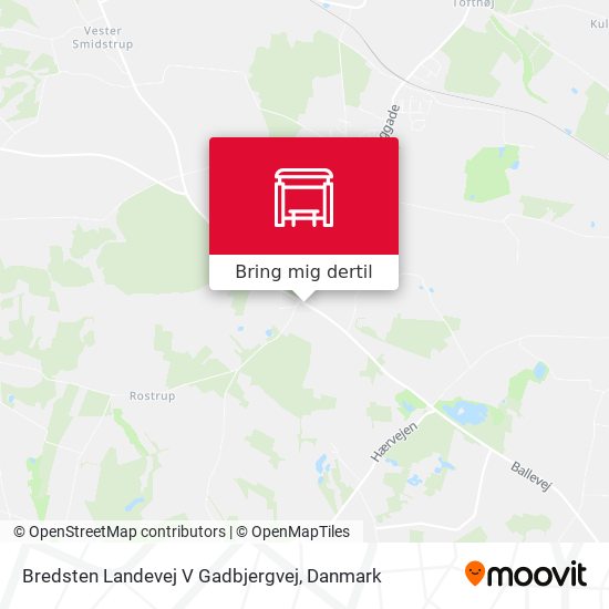 Bredsten Landevej V Gadbjergvej kort