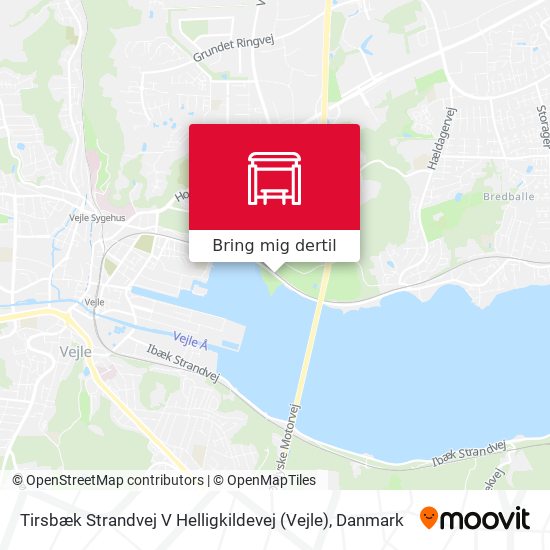 Tirsbæk Strandvej V Helligkildevej (Vejle) kort