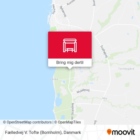 Fælledvej V. Tofte (Bornholm) kort