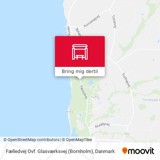 Fælledvej Ovf. Glasværksvej (Bornholm) kort