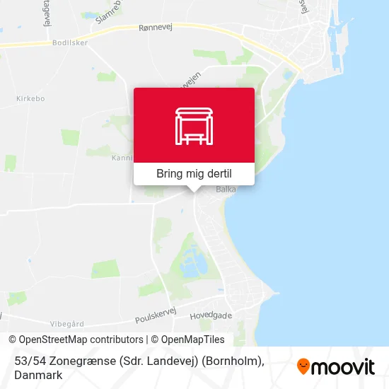53 / 54 Zonegrænse (Sdr. Landevej) (Bornholm) kort