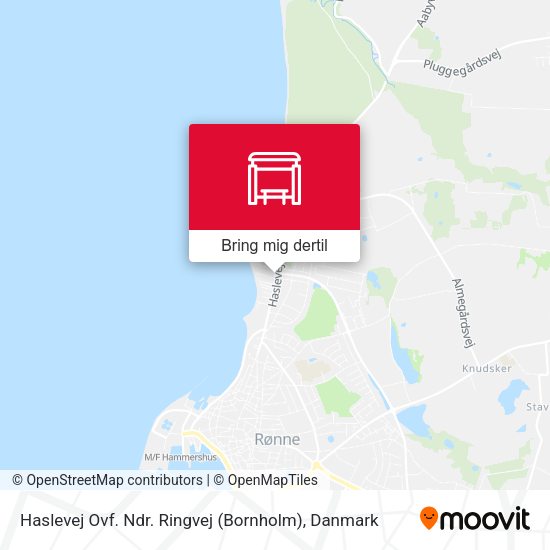 Haslevej Ovf. Ndr. Ringvej (Bornholm) kort