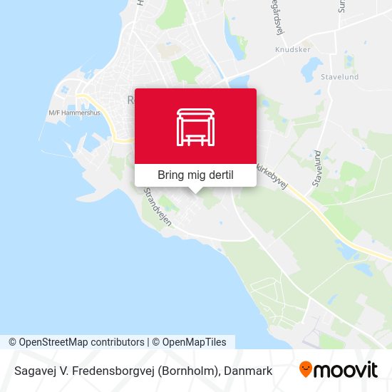 Sagavej V. Fredensborgvej (Bornholm) kort