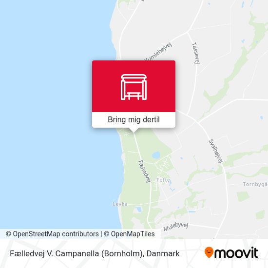 Fælledvej V. Campanella (Bornholm) kort