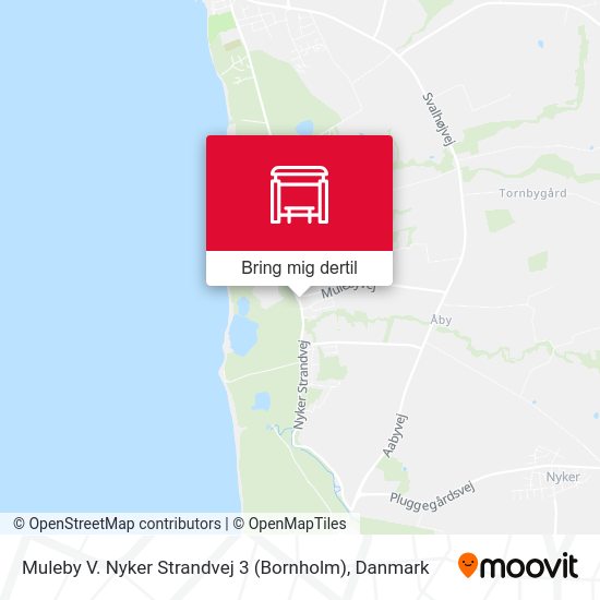 Muleby V. Nyker Strandvej 3 (Bornholm) kort