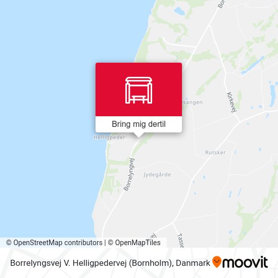 Borrelyngsvej V. Helligpedervej (Bornholm) kort