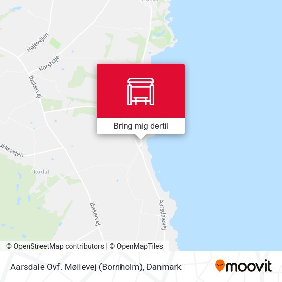 Aarsdale Ovf. Møllevej (Bornholm) kort