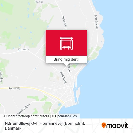Nørremøllevej Ovf. Homannevej (Bornholm) kort