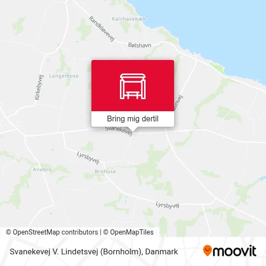 Svanekevej V. Lindetsvej (Bornholm) kort