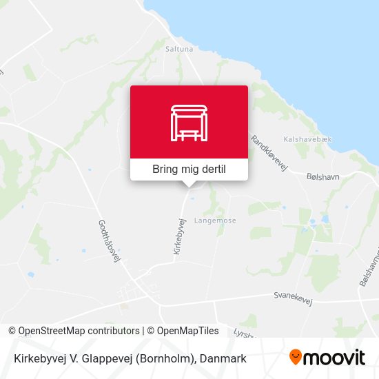 Kirkebyvej V. Glappevej (Bornholm) kort