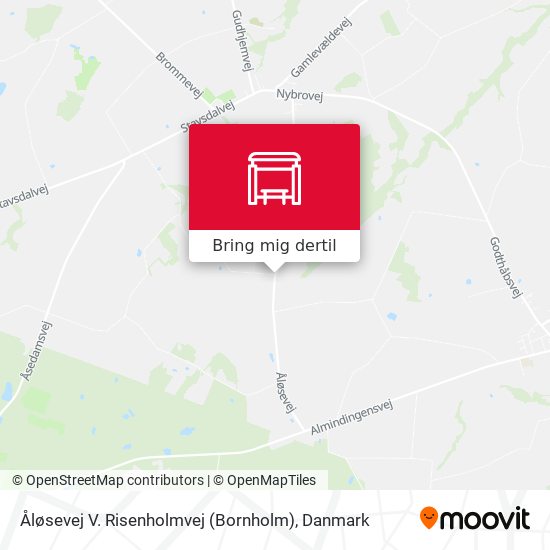 Åløsevej V. Risenholmvej (Bornholm) kort