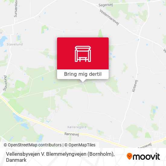 Vellensbyvejen V. Blemmelyngvejen (Bornholm) kort