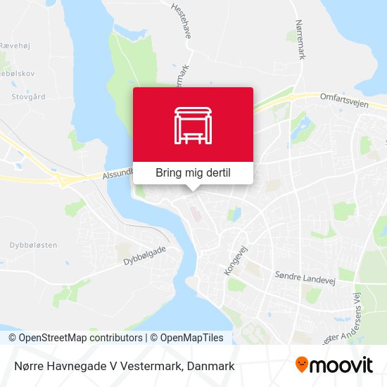 Nørre Havnegade V Vestermark kort