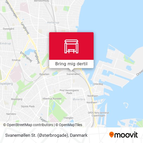 Svanemøllen St. (Østerbrogade) kort