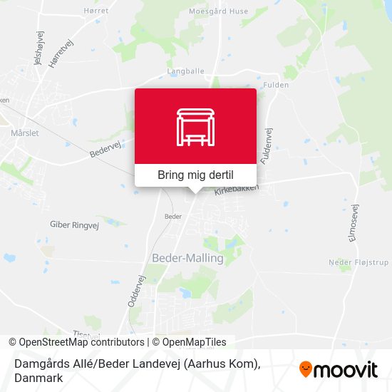 Damgårds Allé / Beder Landevej (Aarhus Kom) kort