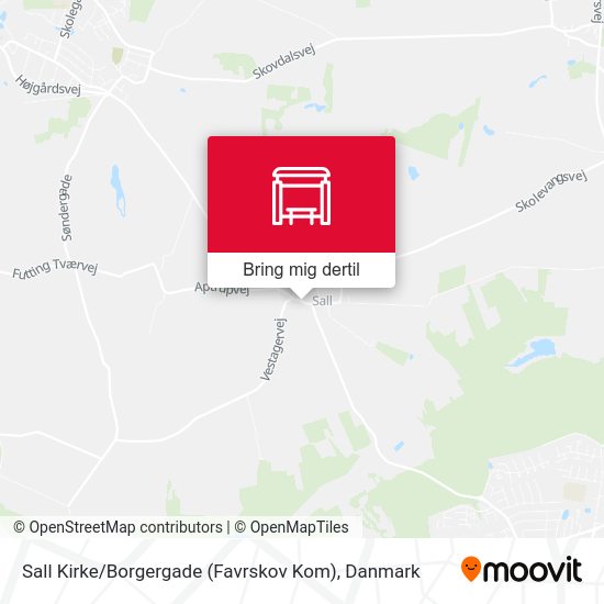 Sall Kirke / Borgergade (Favrskov Kom) kort